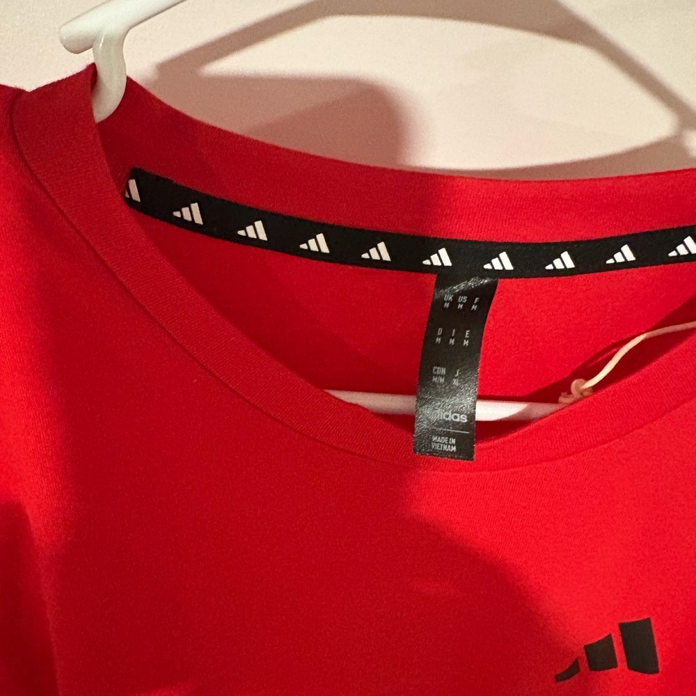 Adidas Men's Medium Bold Red Short Sleeve Tee - Picture 5 of 7